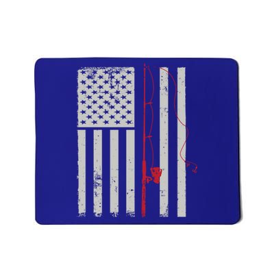 American Flag Patriotic Fishing Pole Outdoors Gift Mousepad