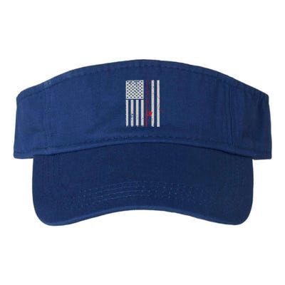 American Flag Patriotic Fishing Pole Outdoors Gift Valucap Bio-Washed Visor