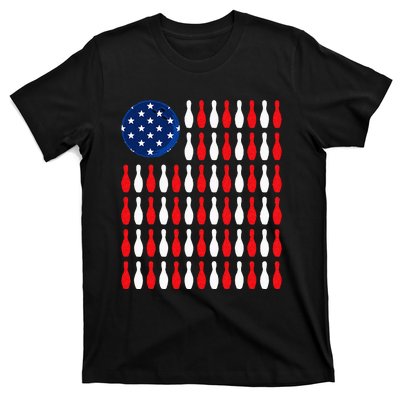 American Flag Patriotic Bowler & Bowling T-Shirt