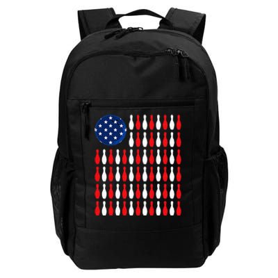 American Flag Patriotic Bowler & Bowling Daily Commute Backpack