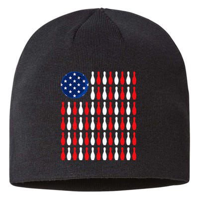 American Flag Patriotic Bowler & Bowling Sustainable Beanie