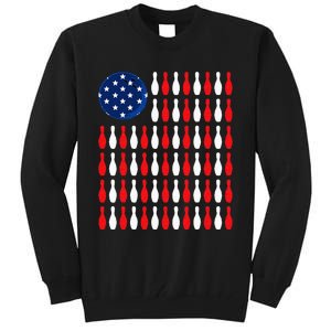 American Flag Patriotic Bowler & Bowling Tall Sweatshirt