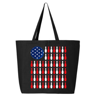 American Flag Patriotic Bowler & Bowling 25L Jumbo Tote