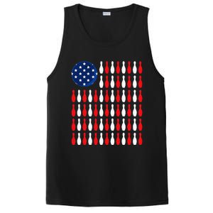 American Flag Patriotic Bowler & Bowling PosiCharge Competitor Tank