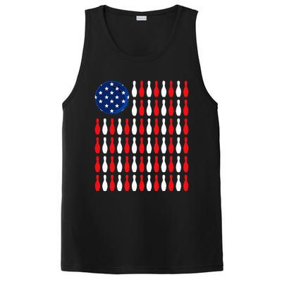 American Flag Patriotic Bowler & Bowling PosiCharge Competitor Tank