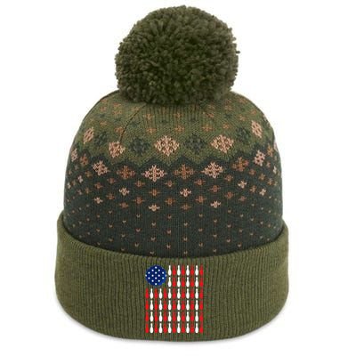 American Flag Patriotic Bowler & Bowling The Baniff Cuffed Pom Beanie