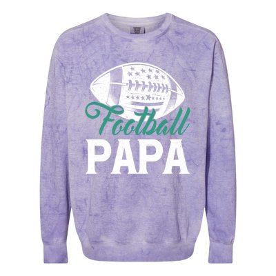 American Football Papa Happy FatherS Day Dad Grandpa Meaningful Gift Colorblast Crewneck Sweatshirt