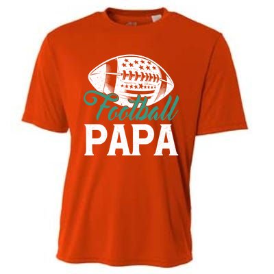 American Football Papa Happy FatherS Day Dad Grandpa Meaningful Gift Cooling Performance Crew T-Shirt