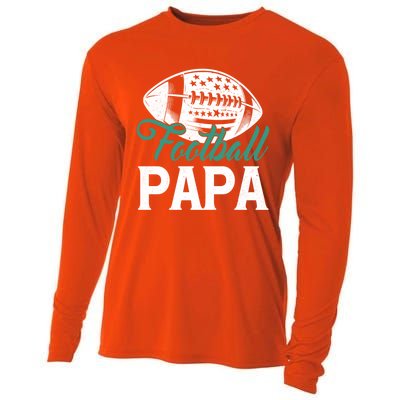 American Football Papa Happy FatherS Day Dad Grandpa Meaningful Gift Cooling Performance Long Sleeve Crew