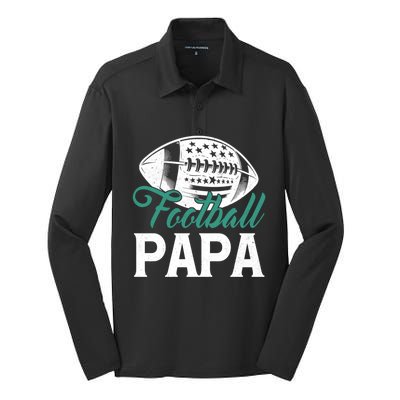 American Football Papa Happy FatherS Day Dad Grandpa Meaningful Gift Silk Touch Performance Long Sleeve Polo