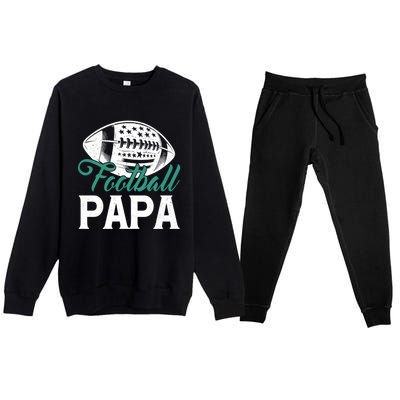 American Football Papa Happy FatherS Day Dad Grandpa Meaningful Gift Premium Crewneck Sweatsuit Set