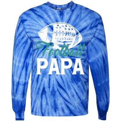 American Football Papa Happy FatherS Day Dad Grandpa Meaningful Gift Tie-Dye Long Sleeve Shirt