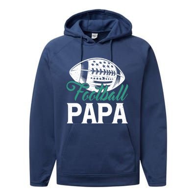 American Football Papa Happy FatherS Day Dad Grandpa Meaningful Gift Performance Fleece Hoodie