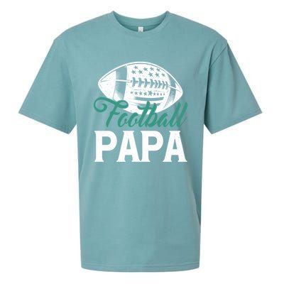 American Football Papa Happy FatherS Day Dad Grandpa Meaningful Gift Sueded Cloud Jersey T-Shirt