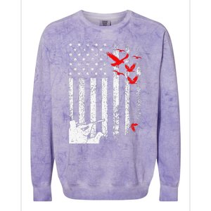 American Flag Patriotic Duck Hunting Waterfowl Colorblast Crewneck Sweatshirt