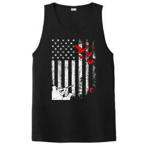 American Flag Patriotic Duck Hunting Waterfowl PosiCharge Competitor Tank