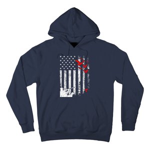 American Flag Patriotic Duck Hunting Waterfowl Hoodie