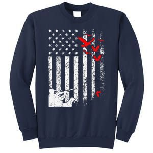 American Flag Patriotic Duck Hunting Waterfowl Sweatshirt