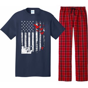 American Flag Patriotic Duck Hunting Waterfowl Pajama Set