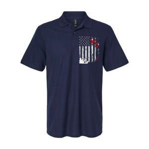 American Flag Patriotic Duck Hunting Waterfowl Softstyle Adult Sport Polo