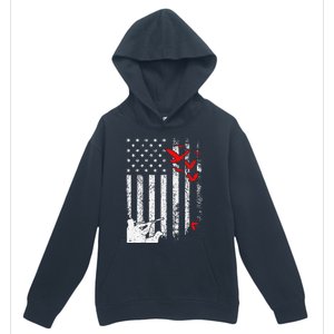 American Flag Patriotic Duck Hunting Waterfowl Urban Pullover Hoodie