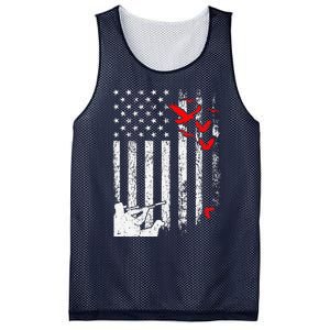 American Flag Patriotic Duck Hunting Waterfowl Mesh Reversible Basketball Jersey Tank