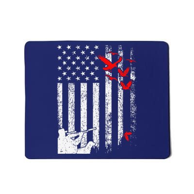 American Flag Patriotic Duck Hunting Waterfowl Mousepad