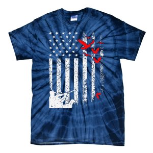 American Flag Patriotic Duck Hunting Waterfowl Tie-Dye T-Shirt