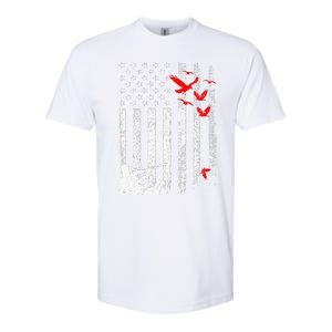 American Flag Patriotic Duck Hunting Waterfowl Softstyle CVC T-Shirt