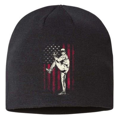 American Flag Pitcher Baseball Apparel Baseball Sustainable Beanie