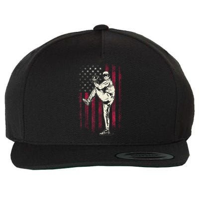 American Flag Pitcher Baseball Apparel Baseball Wool Snapback Cap