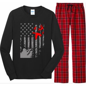 American Flag Patriotic Duck Hunting Waterfowl With Dog Great Gift Long Sleeve Pajama Set