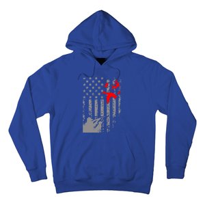 American Flag Patriotic Duck Hunting Waterfowl With Dog Great Gift Hoodie