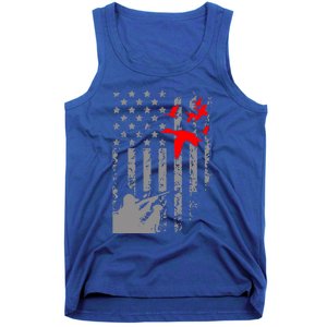 American Flag Patriotic Duck Hunting Waterfowl With Dog Great Gift Tank Top