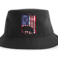 American Flag Pig Vintage Farm Animal Patriotic Farmer Gift Sustainable Bucket Hat