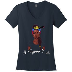 Antigua Flag Products Souvenirs Uniform Woman Antiguan Women's V-Neck T-Shirt