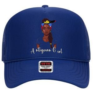 Antigua Flag Products Souvenirs Uniform Woman Antiguan High Crown Mesh Back Trucker Hat