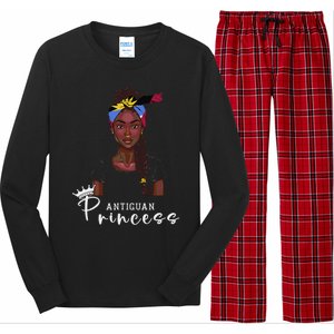 Antiguan Flag Princess Souvenirs Products Woman Antigua Long Sleeve Pajama Set