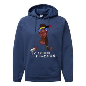 Antiguan Flag Princess Souvenirs Products Woman Antigua Performance Fleece Hoodie