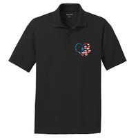 American Flag Patriotic Dog & Cat Paw 4th Of July PosiCharge RacerMesh Polo