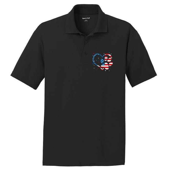 American Flag Patriotic Dog & Cat Paw 4th Of July PosiCharge RacerMesh Polo