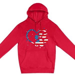 American Flag Patriotic Dog & Cat Paw 4th Of July Premium Pullover Hoodie