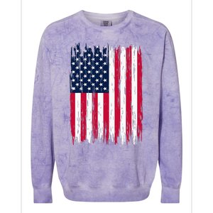 American Flag Patriotic 4th Of July Independence Day Colorblast Crewneck Sweatshirt