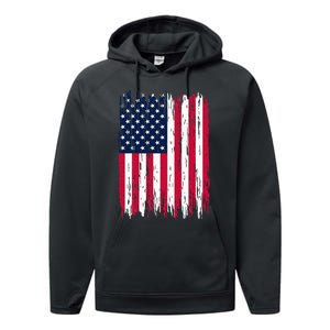 American Flag Patriotic 4th Of July Independence Day Performance Fleece Hoodie