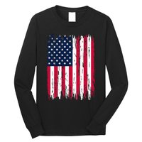 American Flag Patriotic 4th Of July Independence Day Long Sleeve Shirt