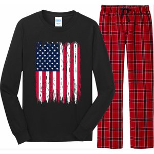 American Flag Patriotic 4th Of July Independence Day Long Sleeve Pajama Set