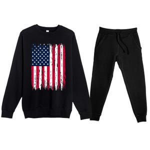 American Flag Patriotic 4th Of July Independence Day Premium Crewneck Sweatsuit Set