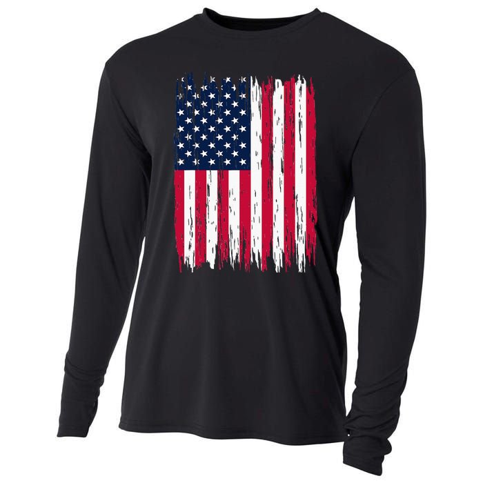 American Flag Patriotic 4th Of July Independence Day Cooling Performance Long Sleeve Crew