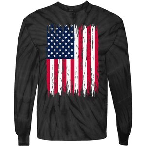 American Flag Patriotic 4th Of July Independence Day Tie-Dye Long Sleeve Shirt