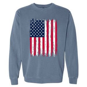 American Flag Patriotic 4th Of July Independence Day Garment-Dyed Sweatshirt